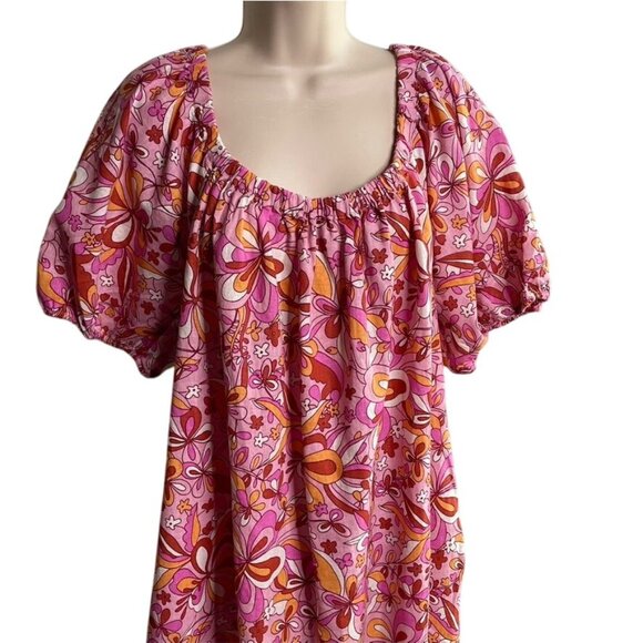 ana Womens Mini Off the Shoulders Floral Dress Pink Plus Size 3x New c - Picture 2 of 8